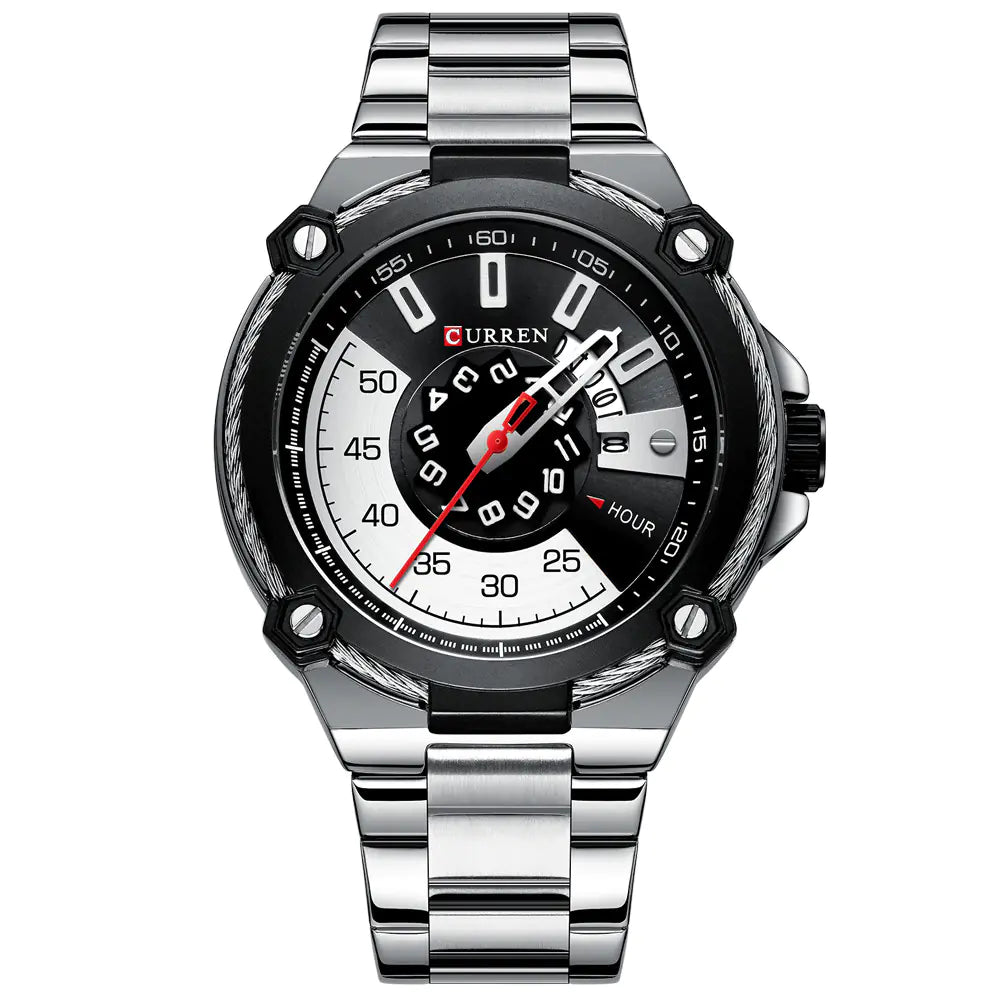 CURREN Men's Quartz Watch with Stainless Steel Band
