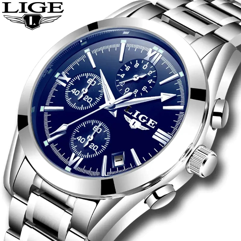 LIGE 9839SS 2022 Stylish Waterproof Quartz Men’s Watch