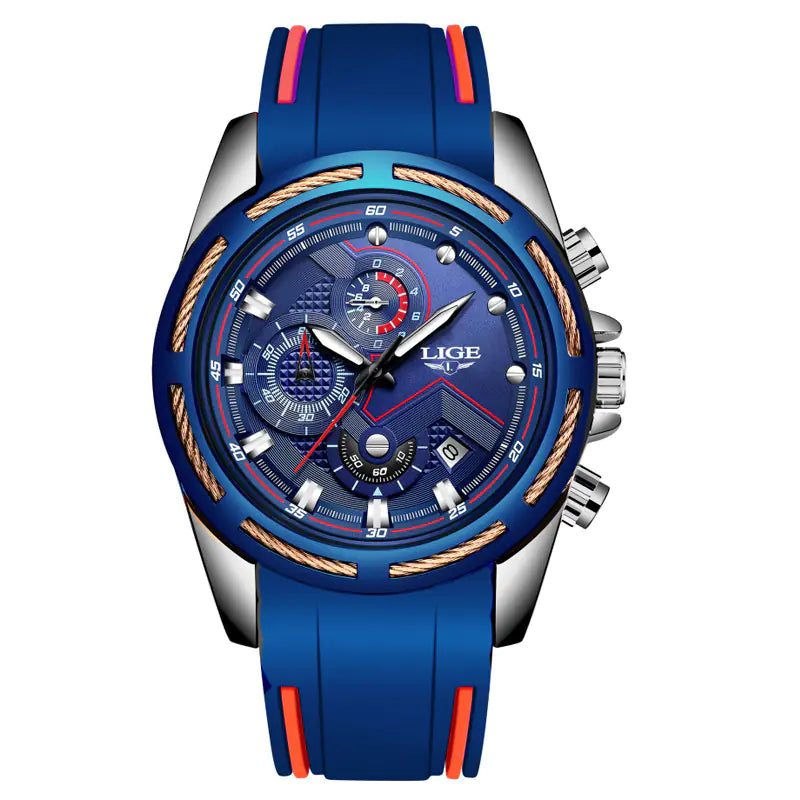 LIGE Multifunctional Waterproof Quartz Watch
