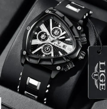 Lige Triangular 2024 Waterproof Night Light Watch (One)