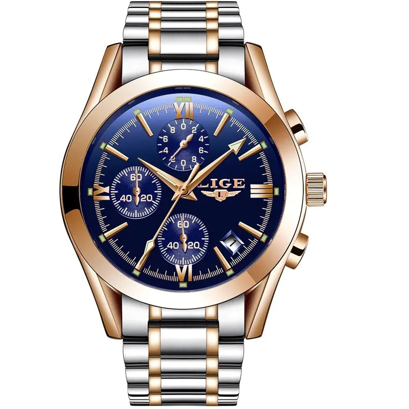 LIGE 9839SS 2022 Stylish Waterproof Quartz Men’s Watch