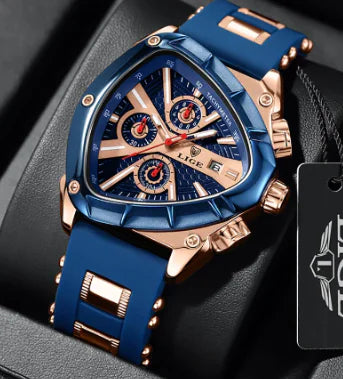 Lige Triangular 2024 Waterproof Night Light Watch (One)