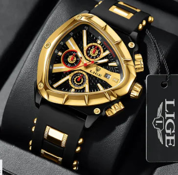 Lige Triangular 2024 Waterproof Night Light Watch (One)